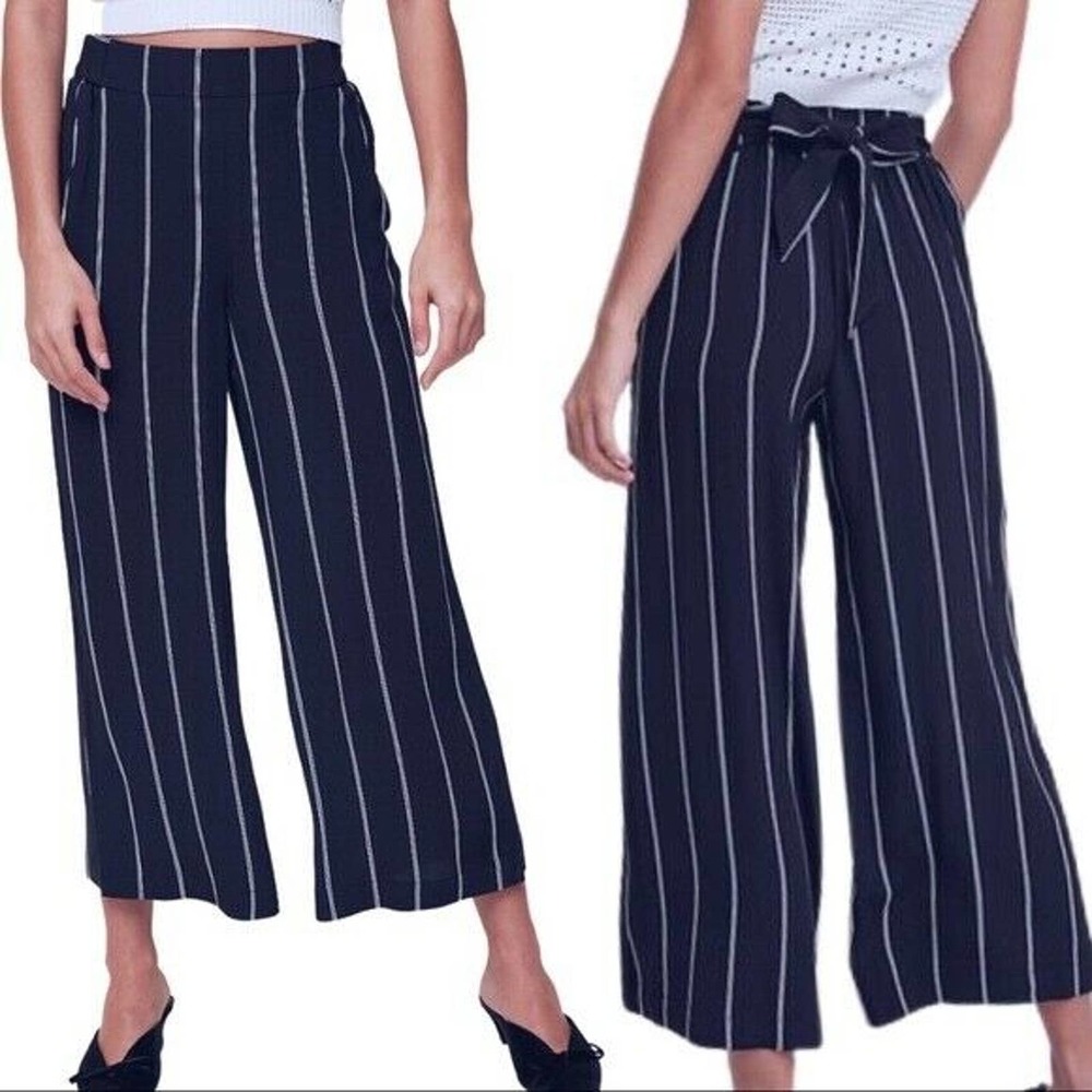 Wilfred Aritzia Faun Wide Leg Striped Pant XS